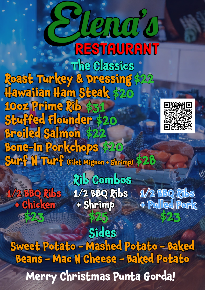 Elena's Restaurant Holiday Specials Menu